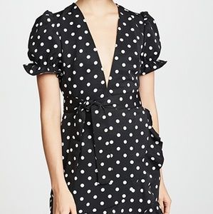 Lioness Black Polkadot Mini Dress